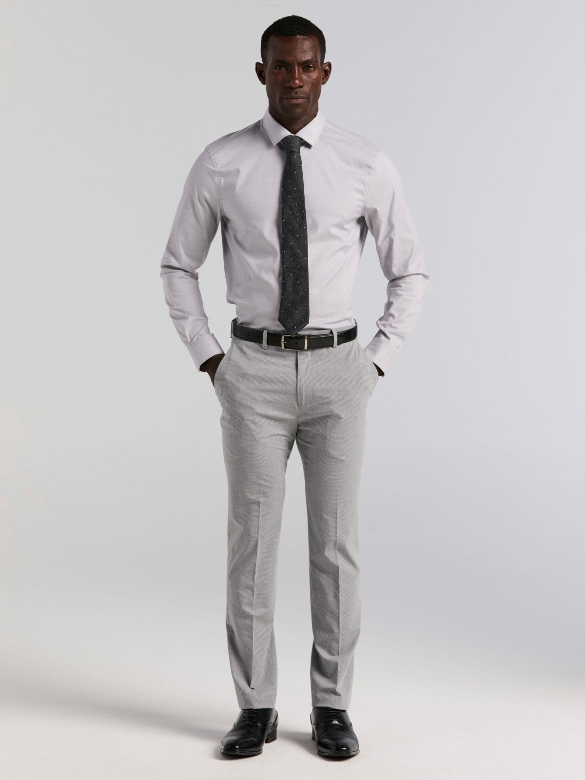 Slim Fit Mini Grid Pattern Suit Pant | Perry Ellis