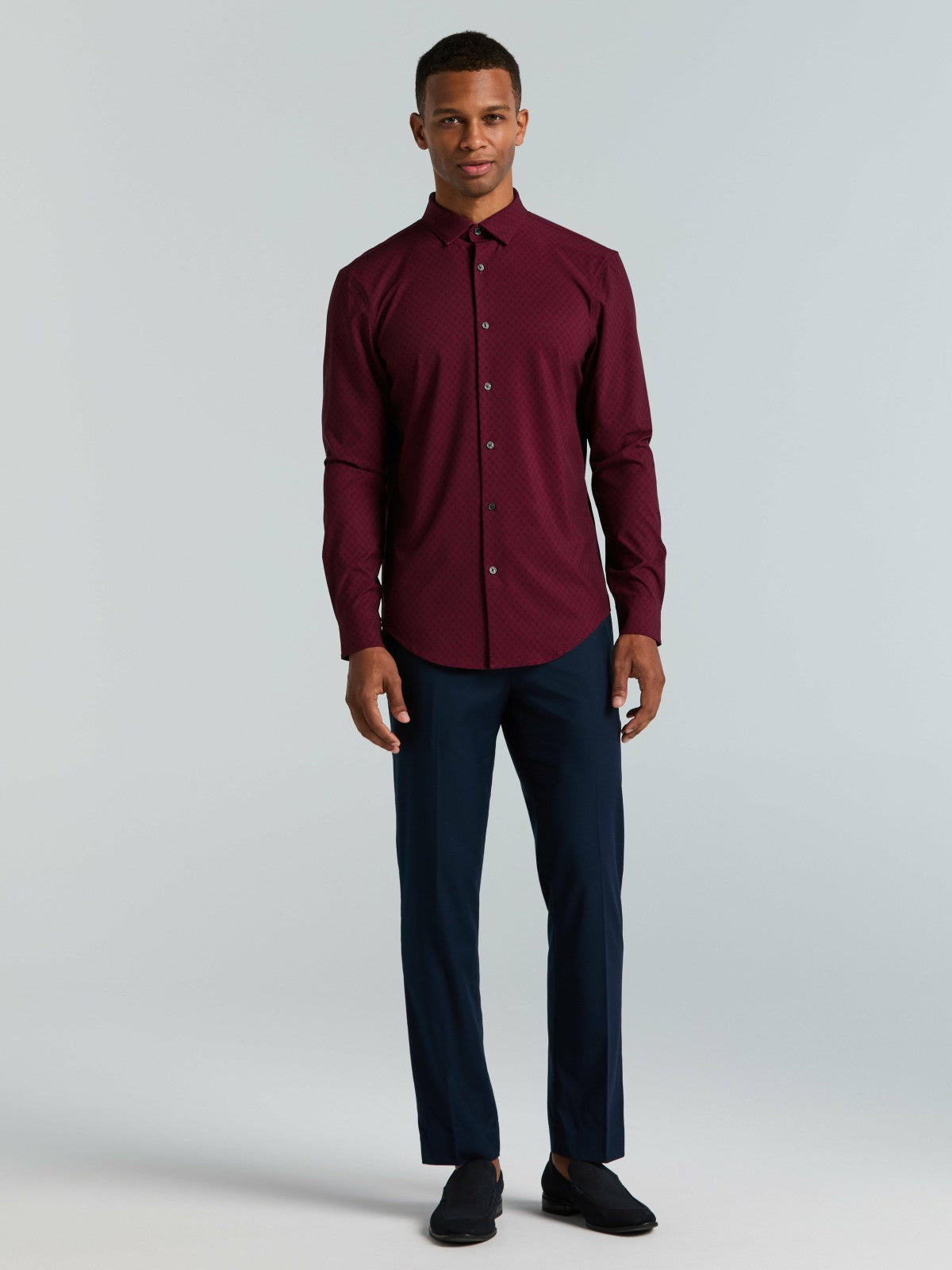Slim Fit Geo Print Total Stretch Shirt | Perry Ellis