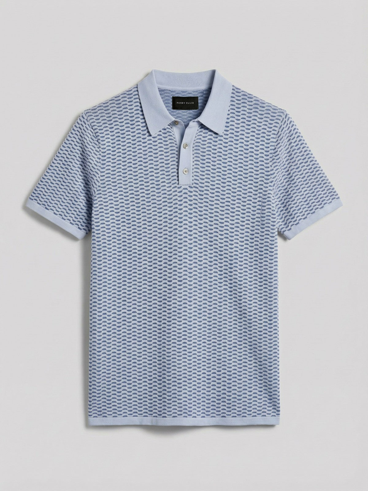 Cotton Modal Geo Polo Sweater | Perry Ellis