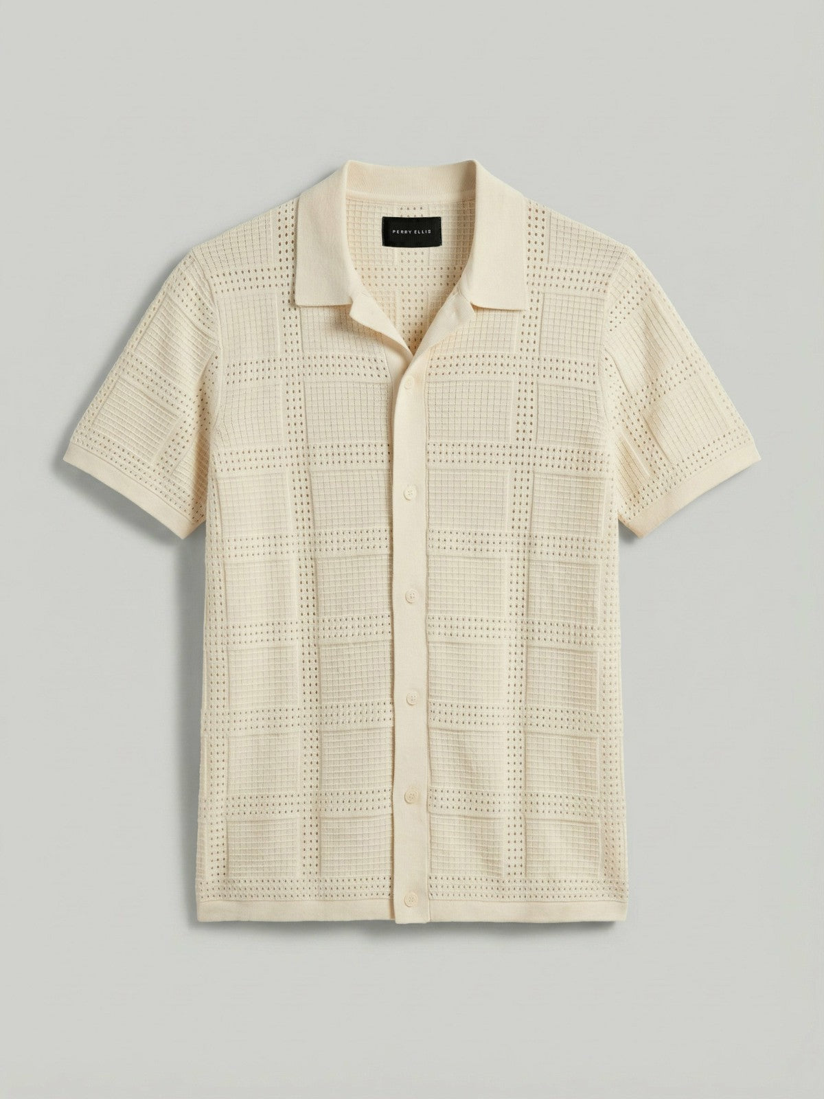 Jacquard Pattern Button Front Sweater | Perry Ellis
