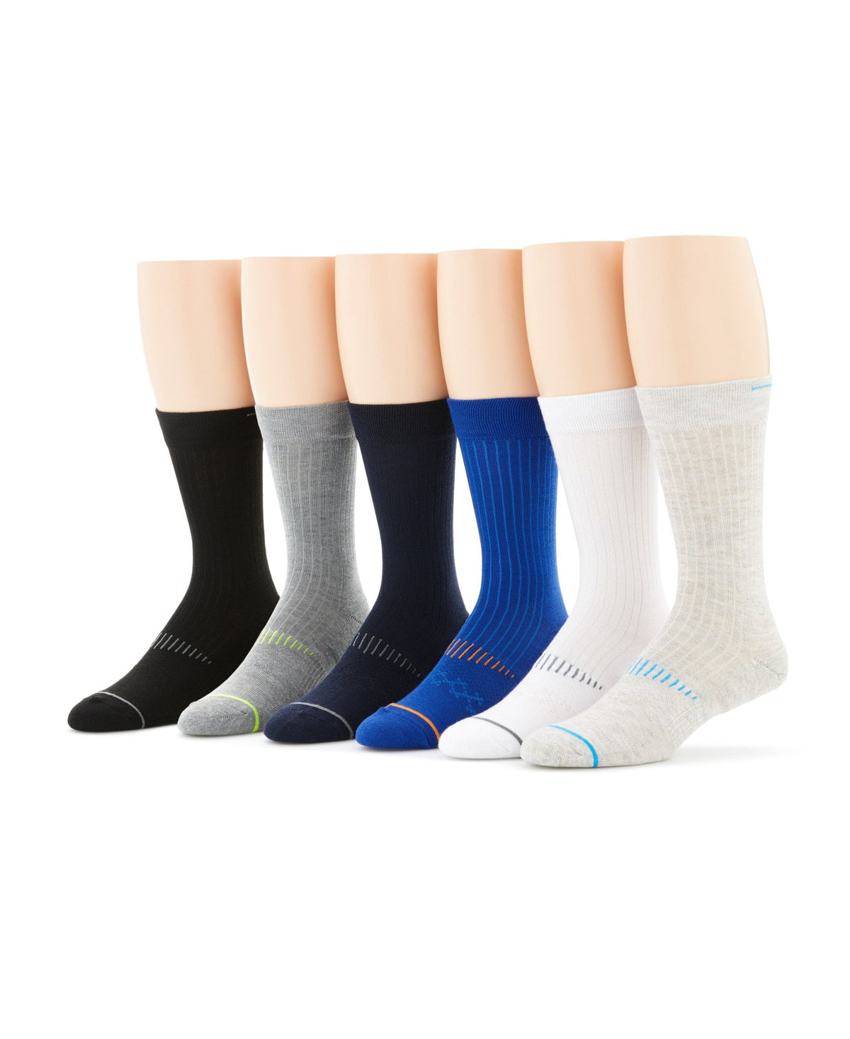 6 Pack Performance Crew Socks | Perry Ellis