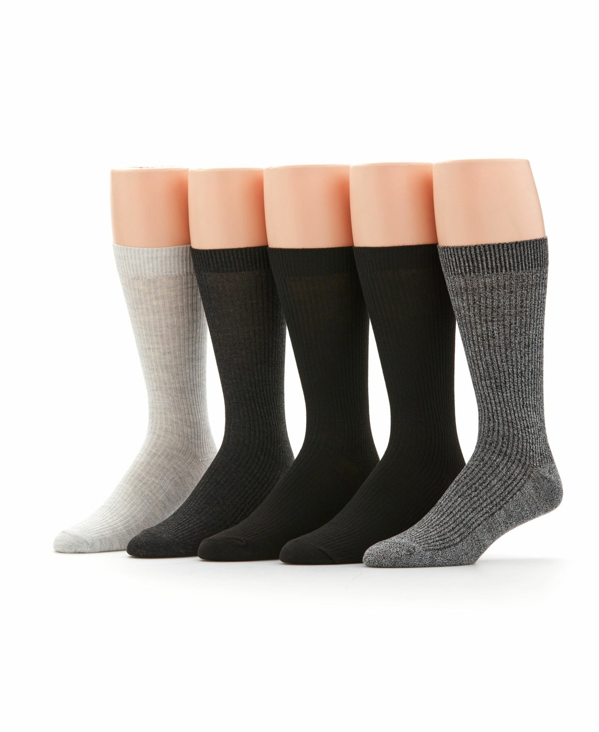 Men's 5 Pack Ribbed Crew Socks | Perry Ellis