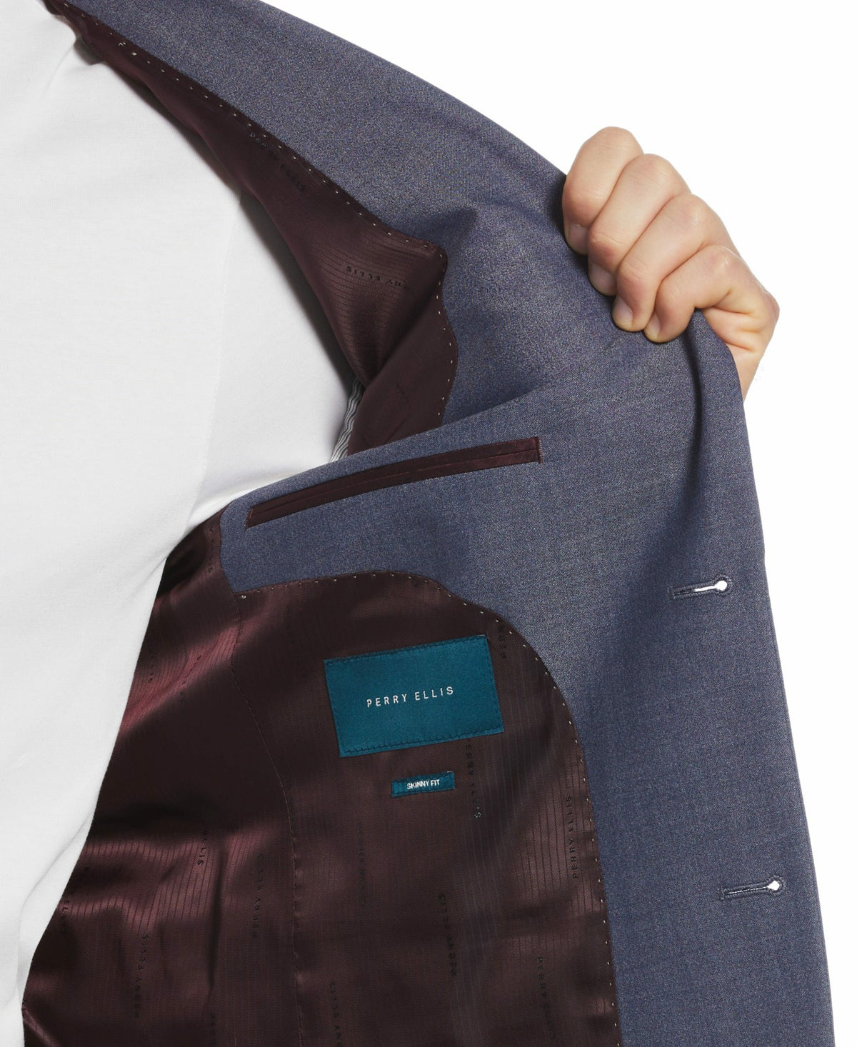 Skinny Fit Notch Lapel Iridescent Suit Jacket | Perry Ellis
