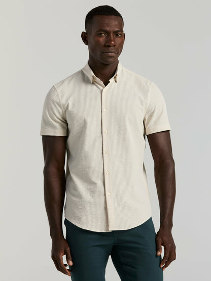 Stretch Seersucker Slim Fit Shirt | Perry Ellis