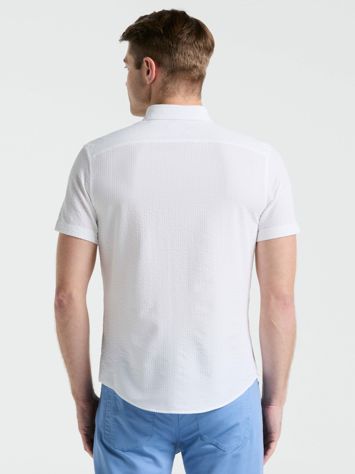 Stretch Seersucker Slim Fit Shirt | Perry Ellis