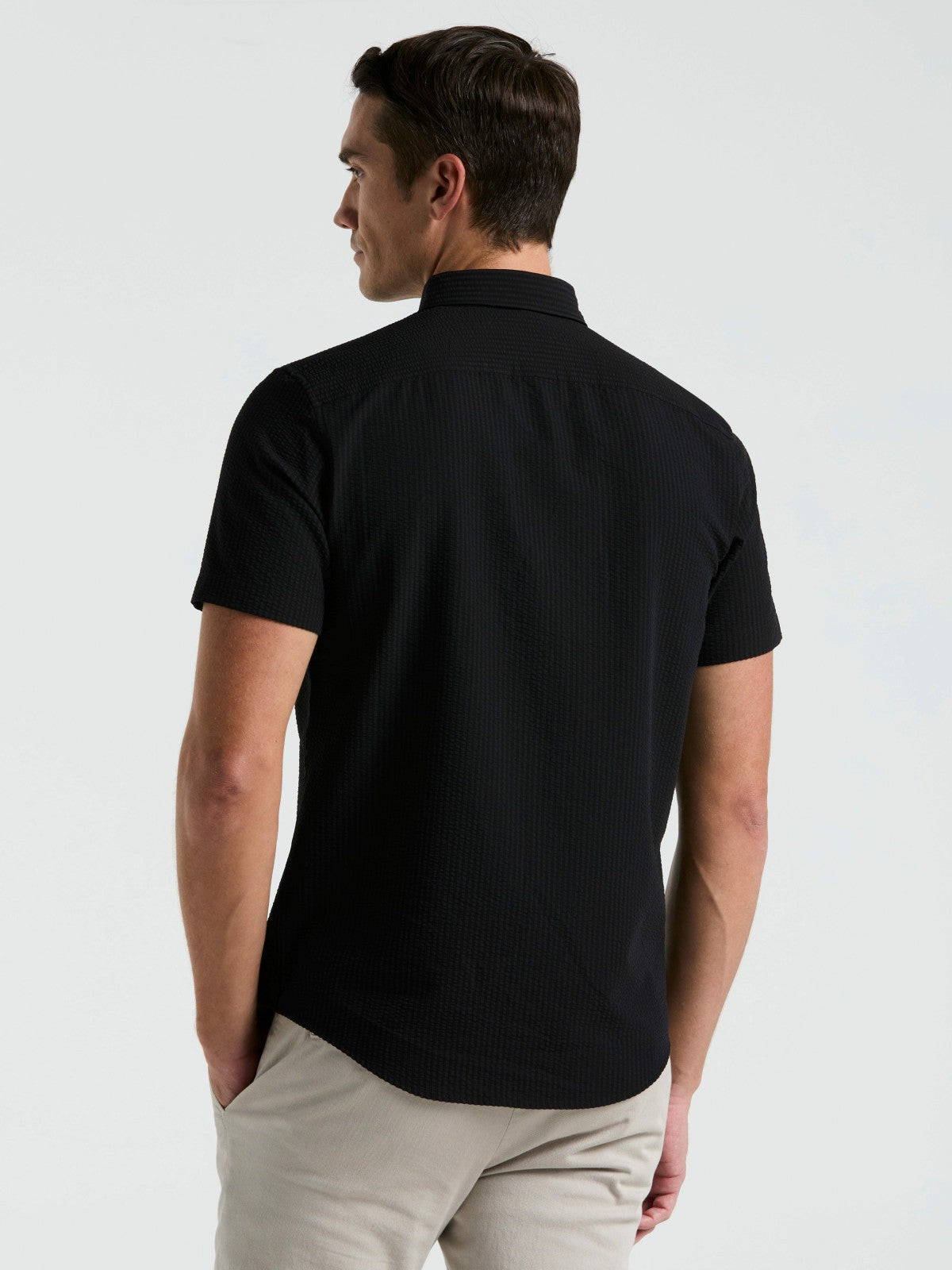 Stretch Seersucker Slim Fit Shirt | Perry Ellis