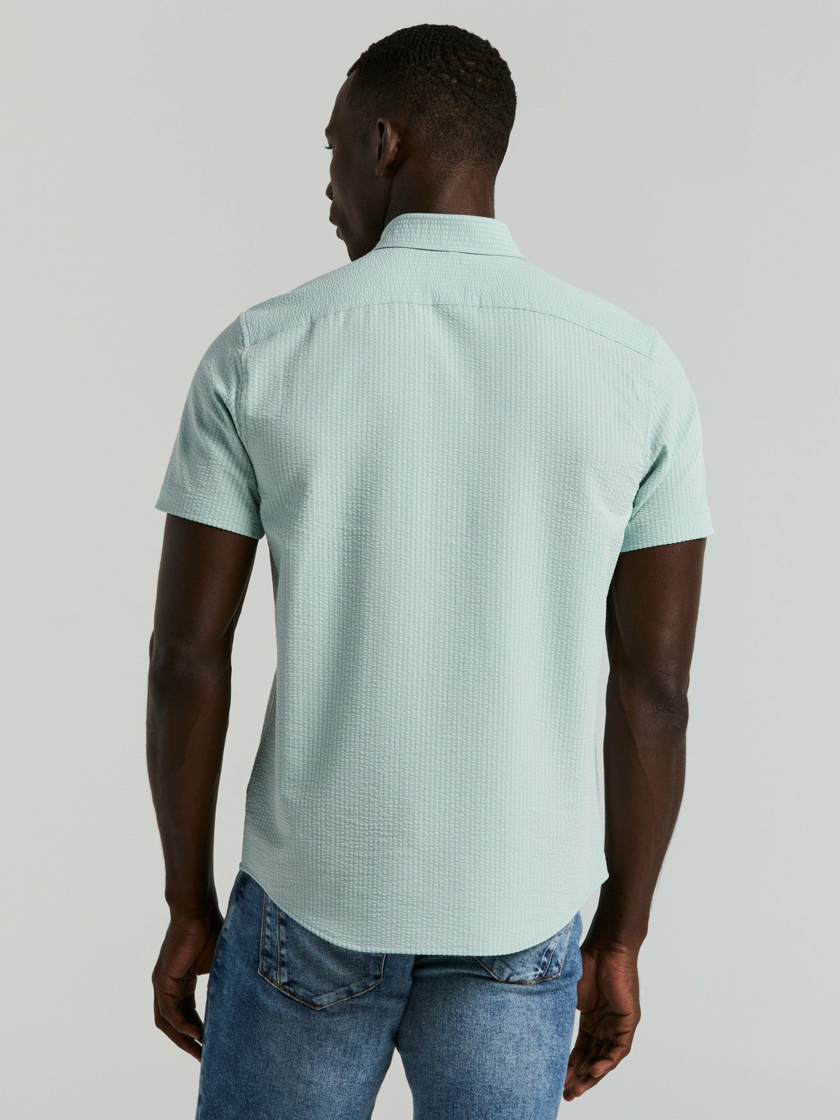 Stretch Seersucker Slim Fit Shirt | Perry Ellis