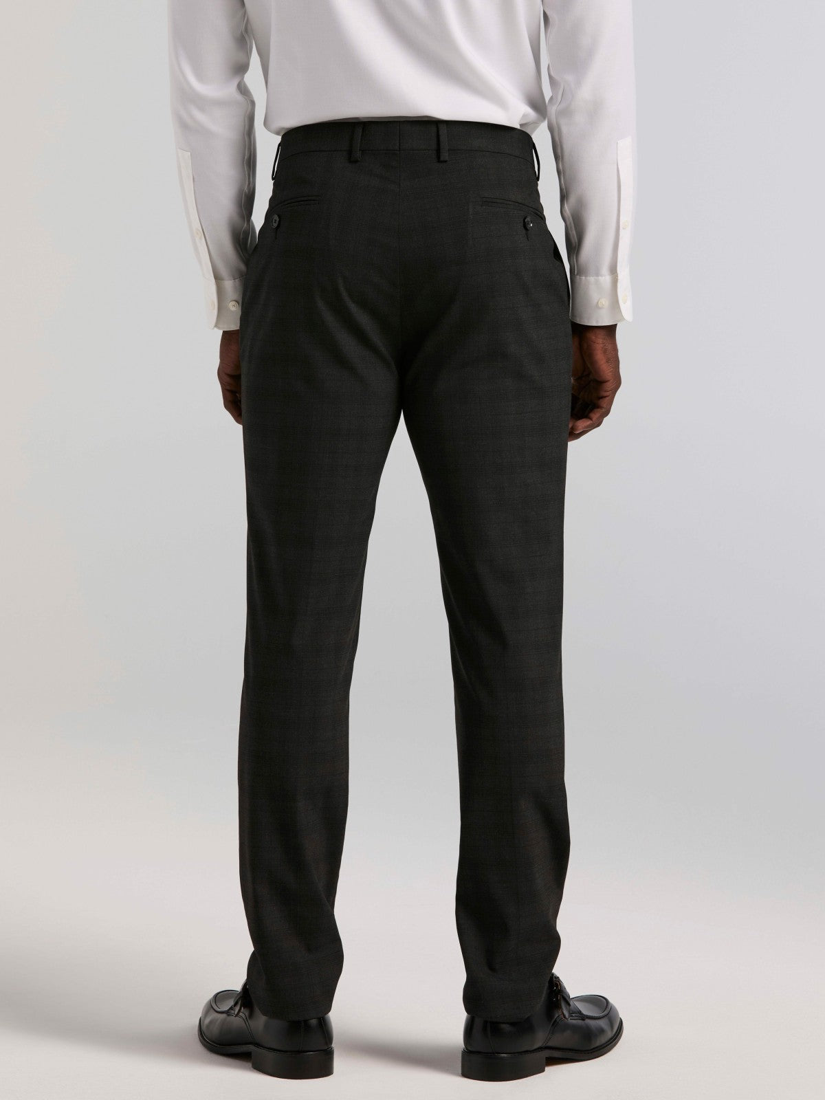 Skinny Fit Charcoal Plaid Suit Pant | Perry Ellis