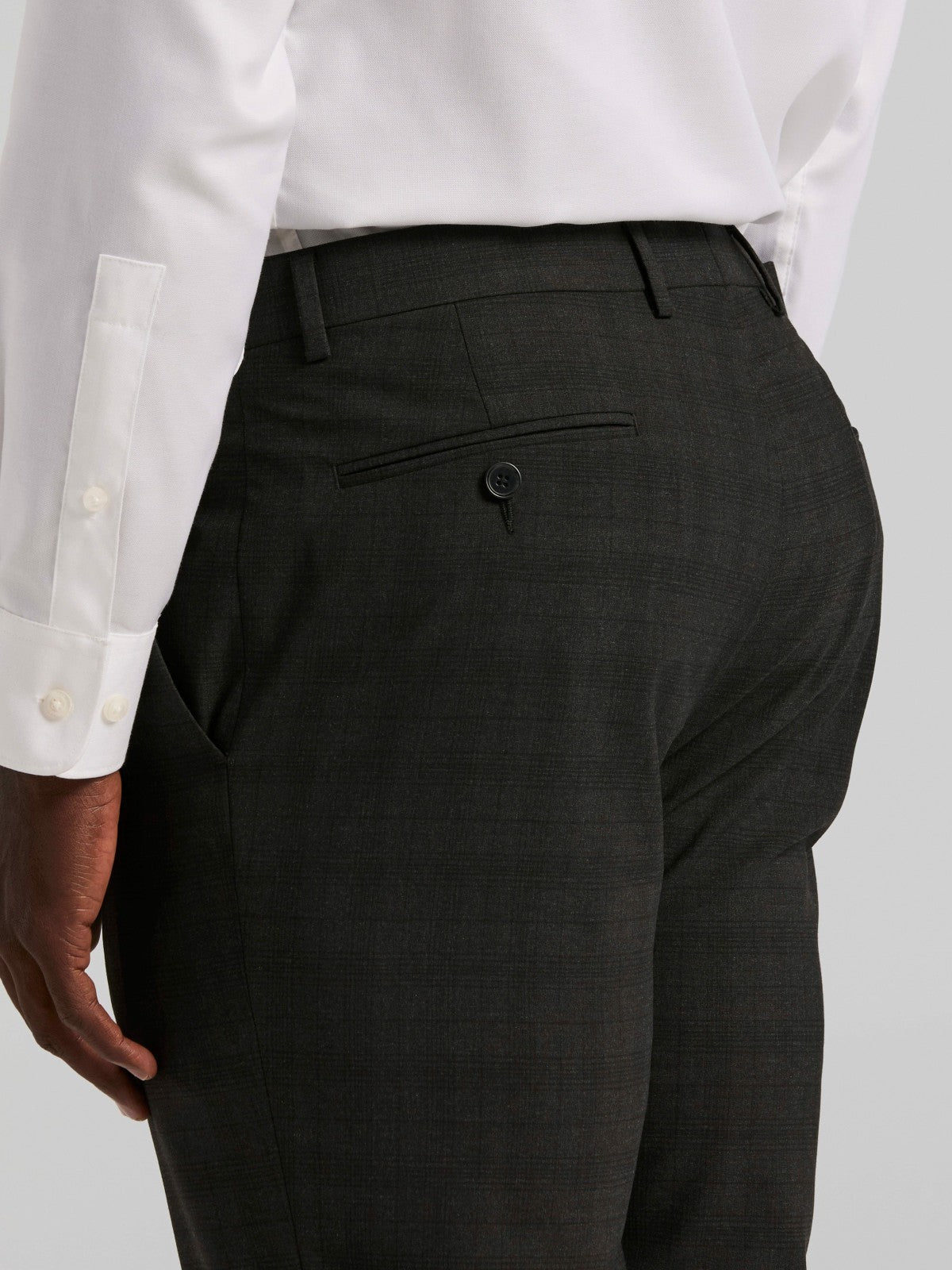 Skinny Fit Charcoal Plaid Suit Pant | Perry Ellis