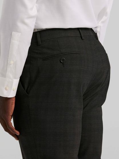 Skinny Fit Charcoal Plaid Suit Pant | Perry Ellis