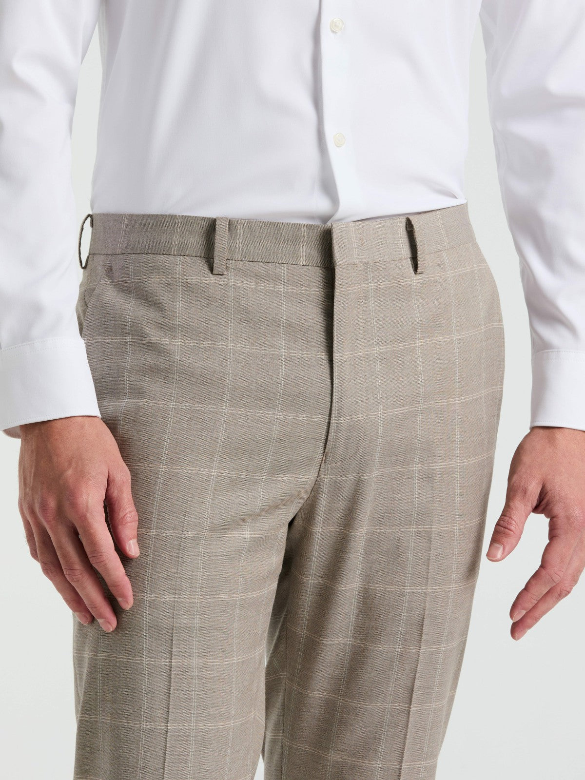 Skinny Fit Windowpane Pattern Suit Pant | Perry Ellis