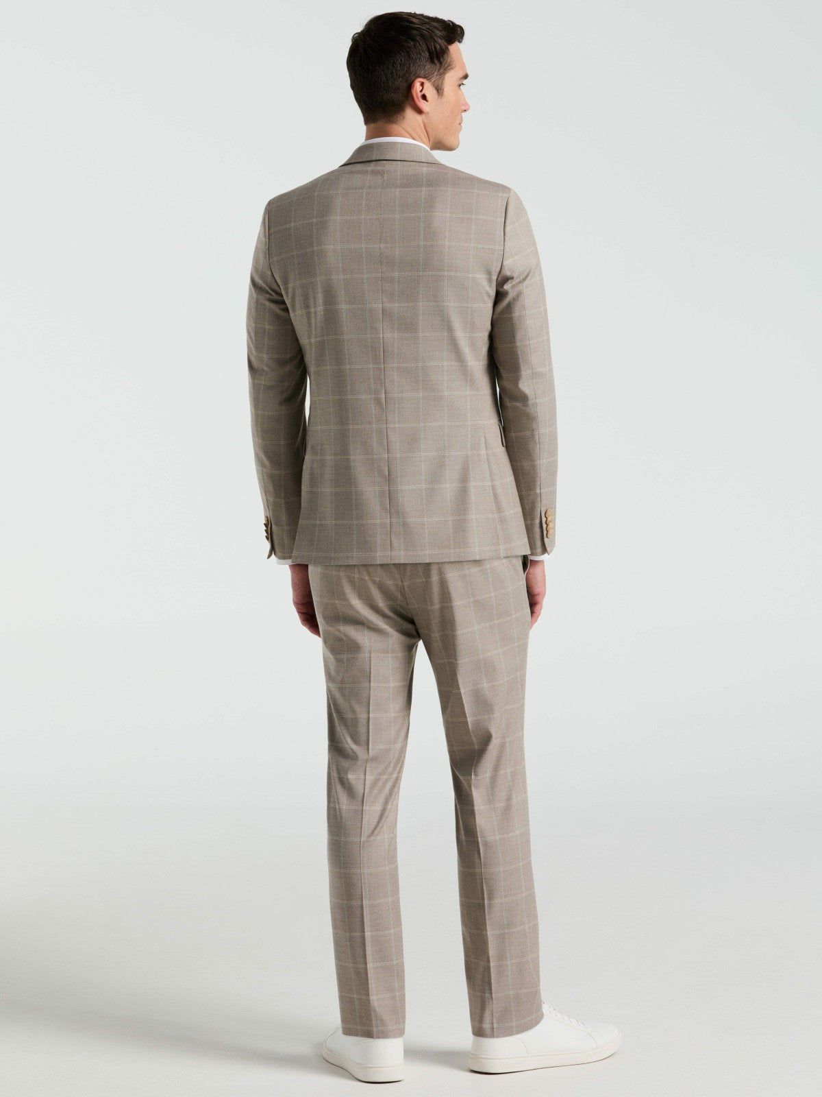 Skinny Fit Windowpane Pattern Suit Pant | Perry Ellis