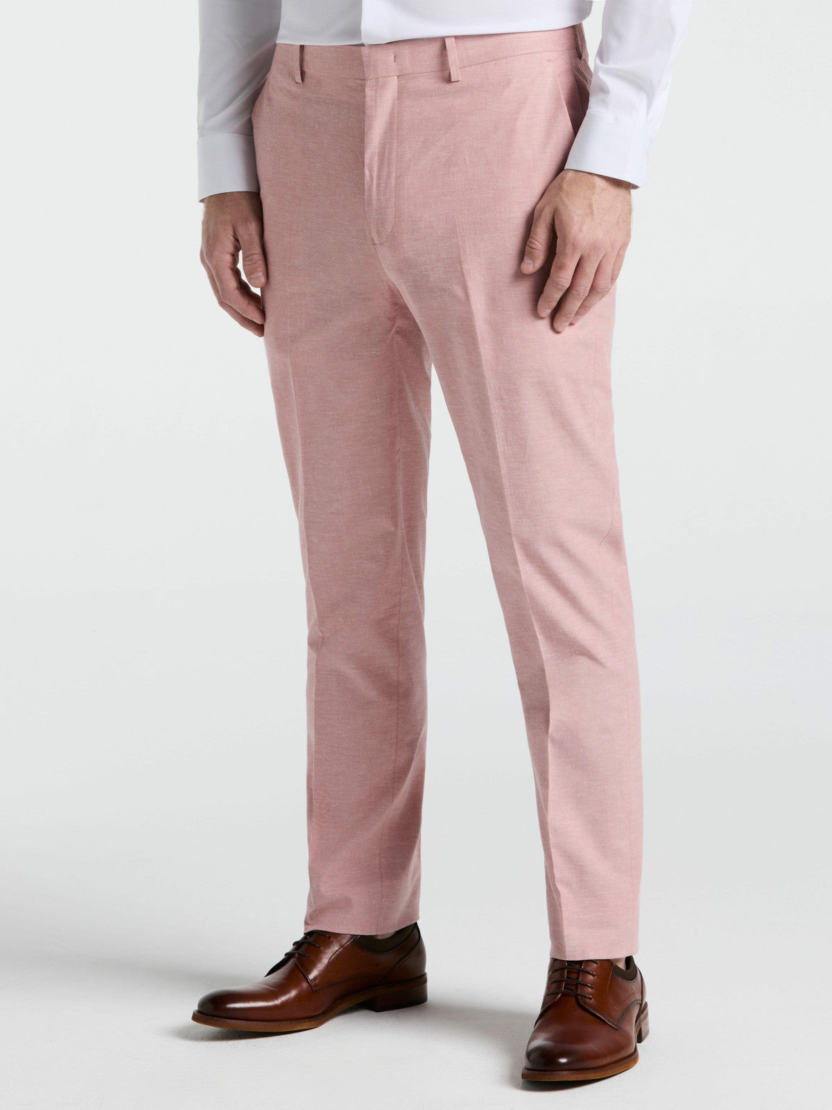 Slim Fit Solid Linen Blend Pant | Perry Ellis