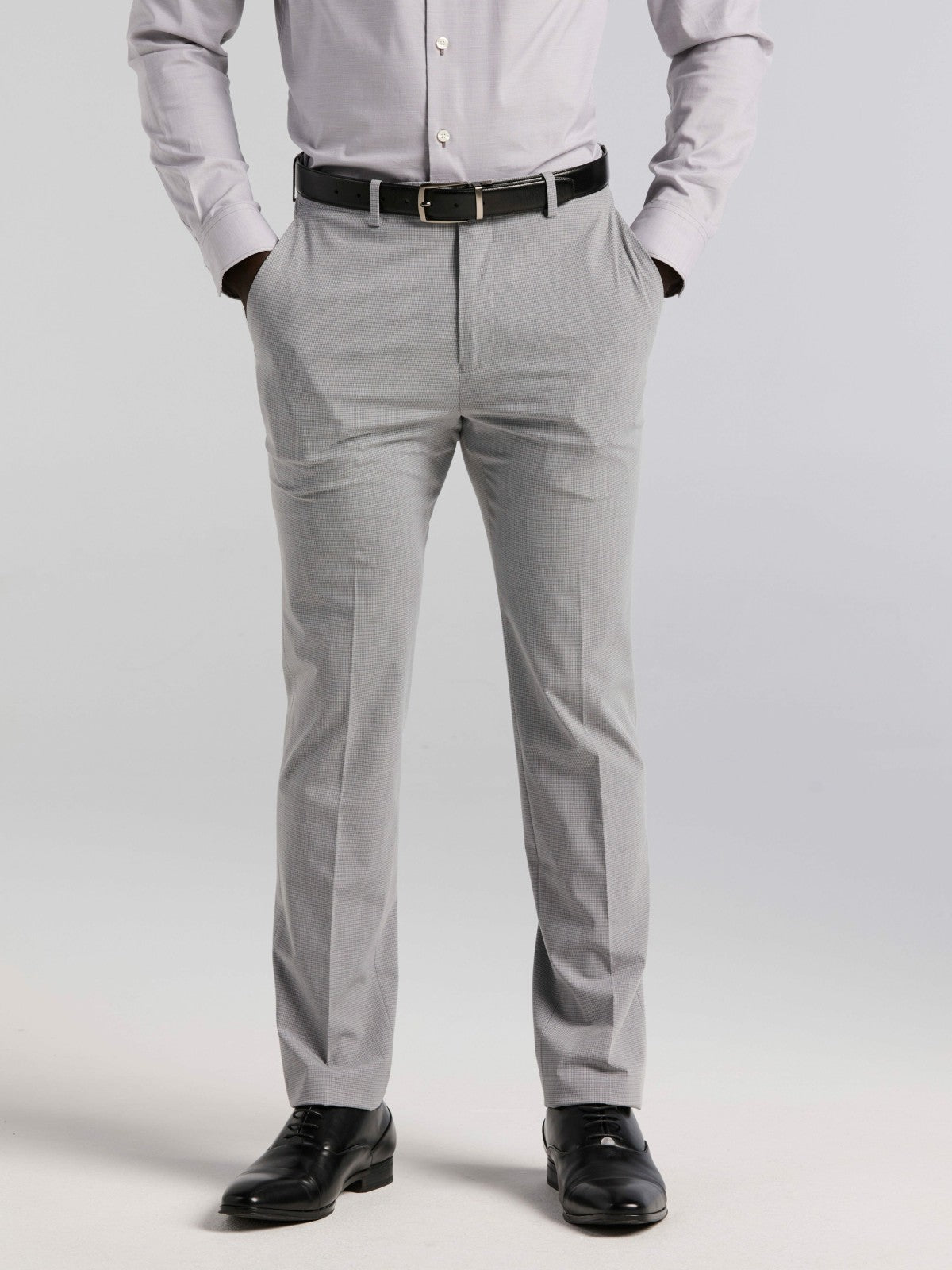 Slim Fit Mini Grid Pattern Suit Pant | Perry Ellis