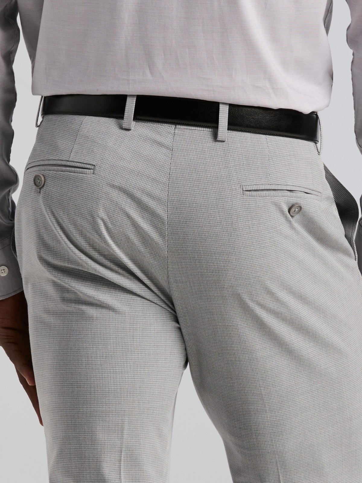 Slim Fit Mini Grid Pattern Suit Pant | Perry Ellis