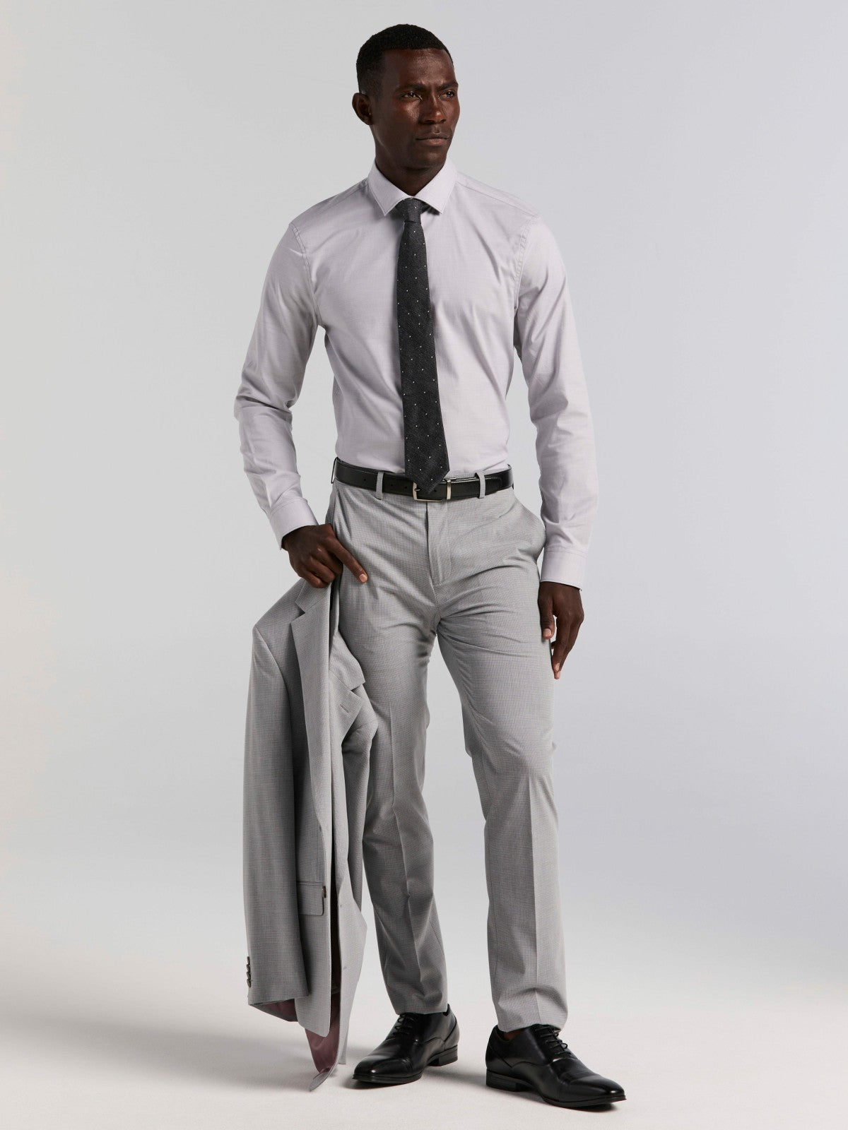 Slim Fit Mini Grid Pattern Suit Pant | Perry Ellis