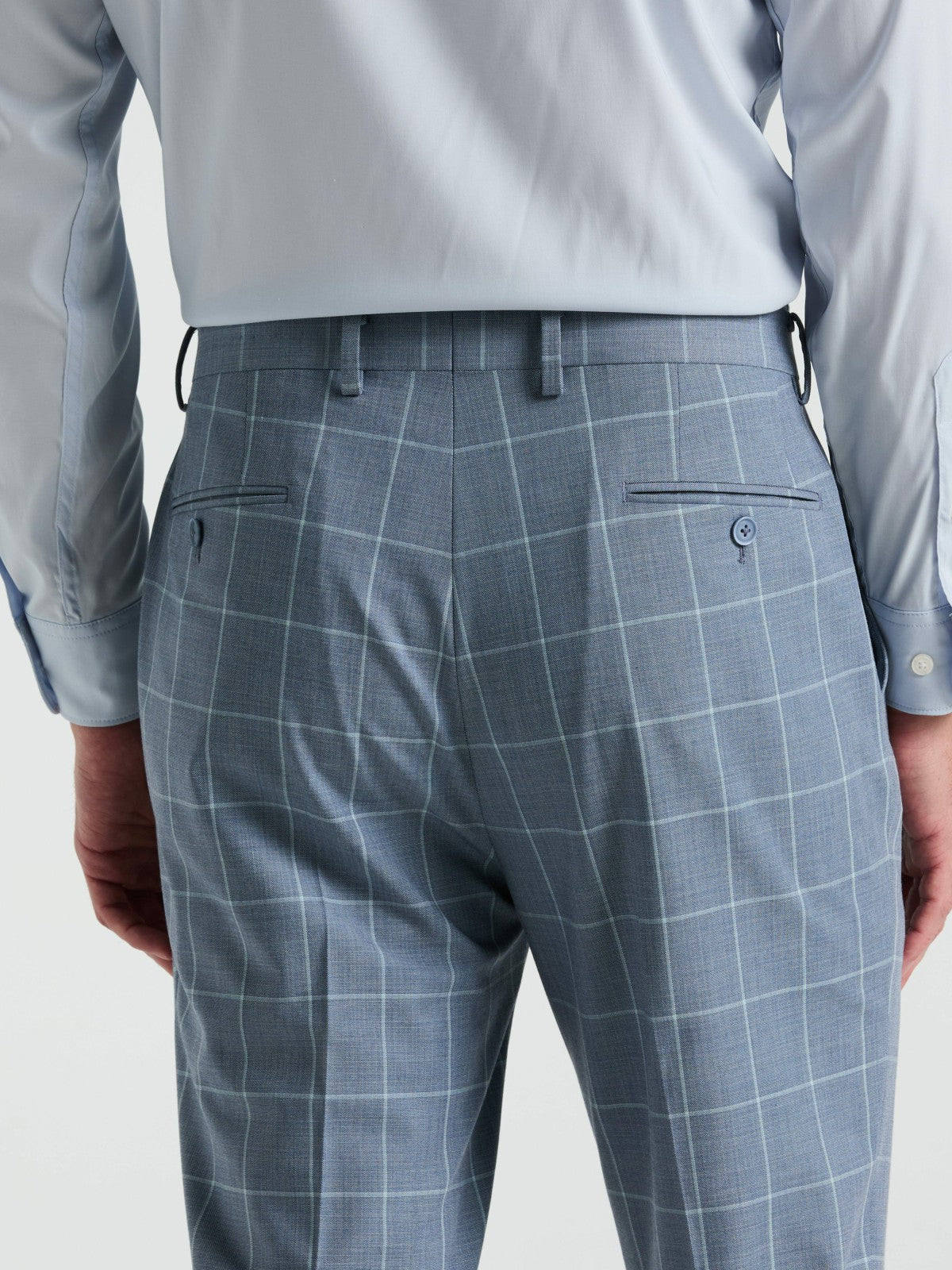 Slim Fit Windowpane Pattern Suit Pant | Perry Ellis