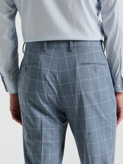 Slim Fit Windowpane Pattern Suit Pant | Perry Ellis