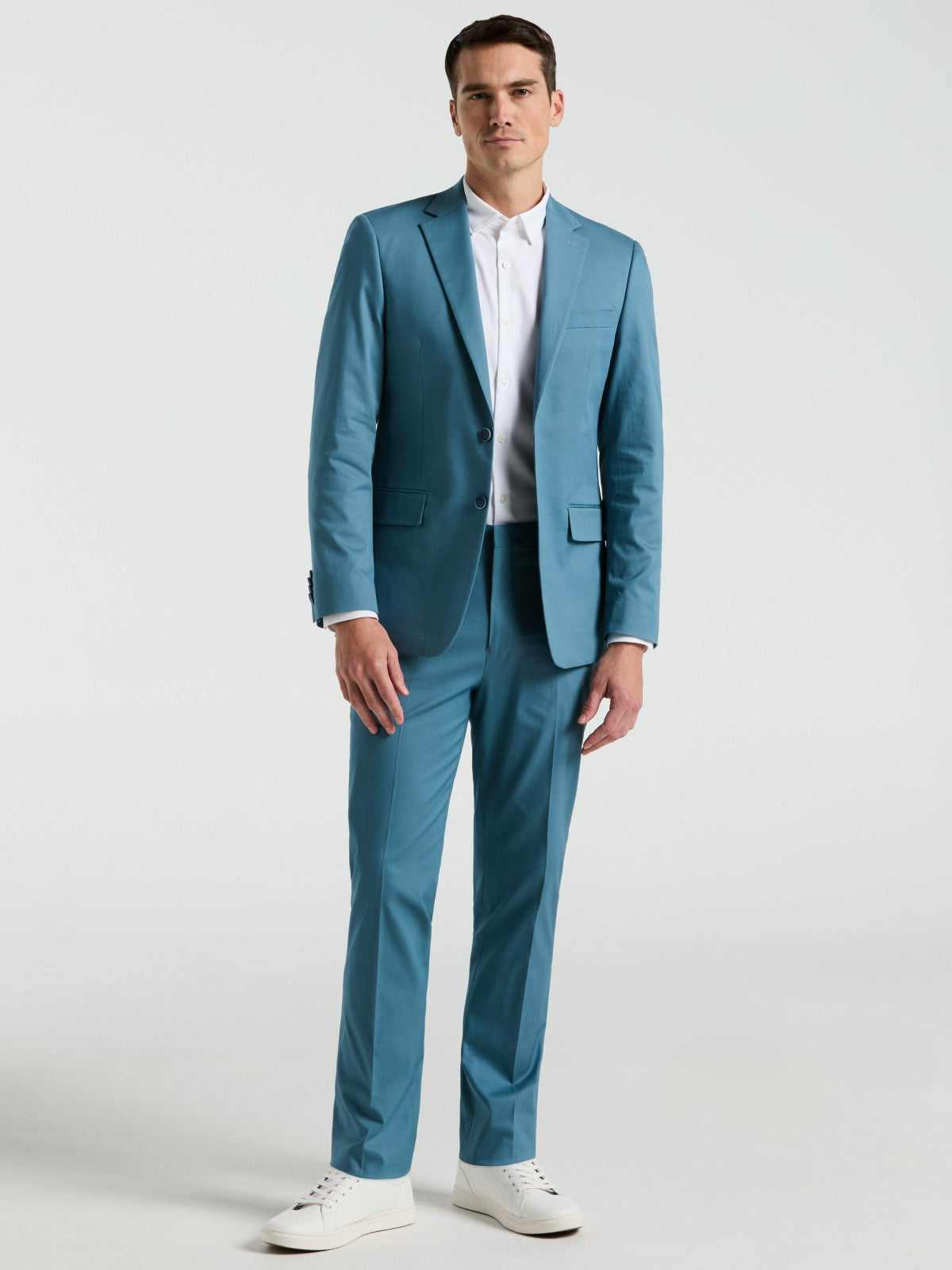 Slim Fit Solid Cotton Blend Suit Pant | Perry Ellis