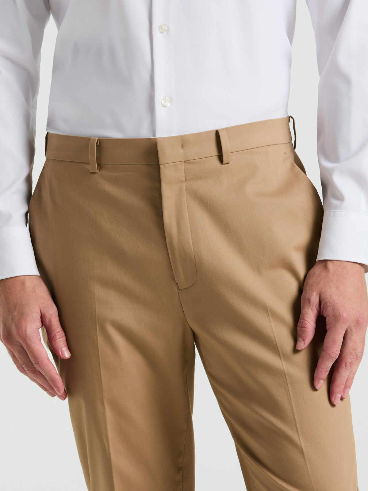 Slim Fit Solid Cotton Blend Suit Pant | Perry Ellis