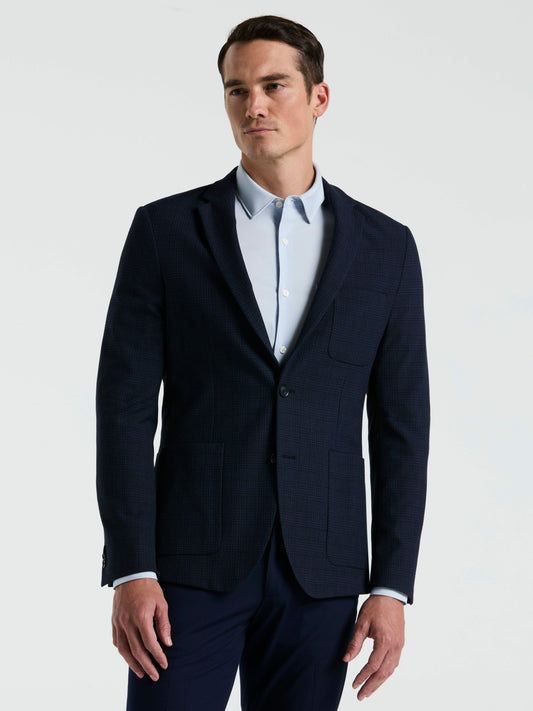 Slim Fit Textured Plaid Sportcoat | Perry Ellis