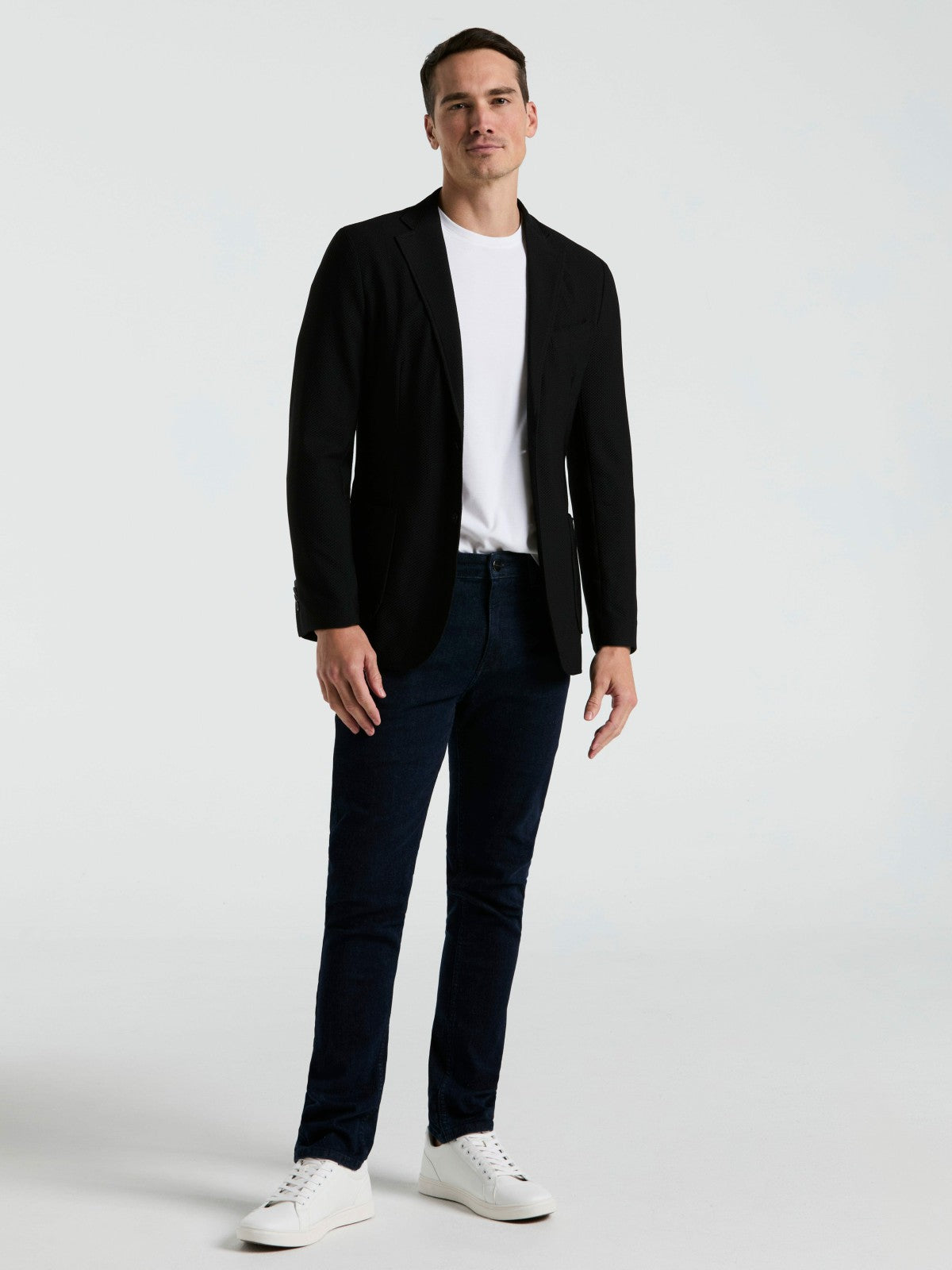 Slim Fit Solid Knit Blazer | Perry Ellis