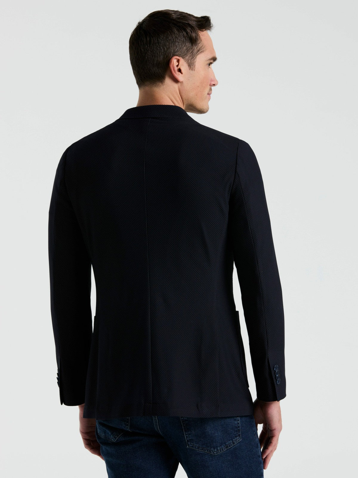 Slim Fit Solid Knit Blazer | Perry Ellis