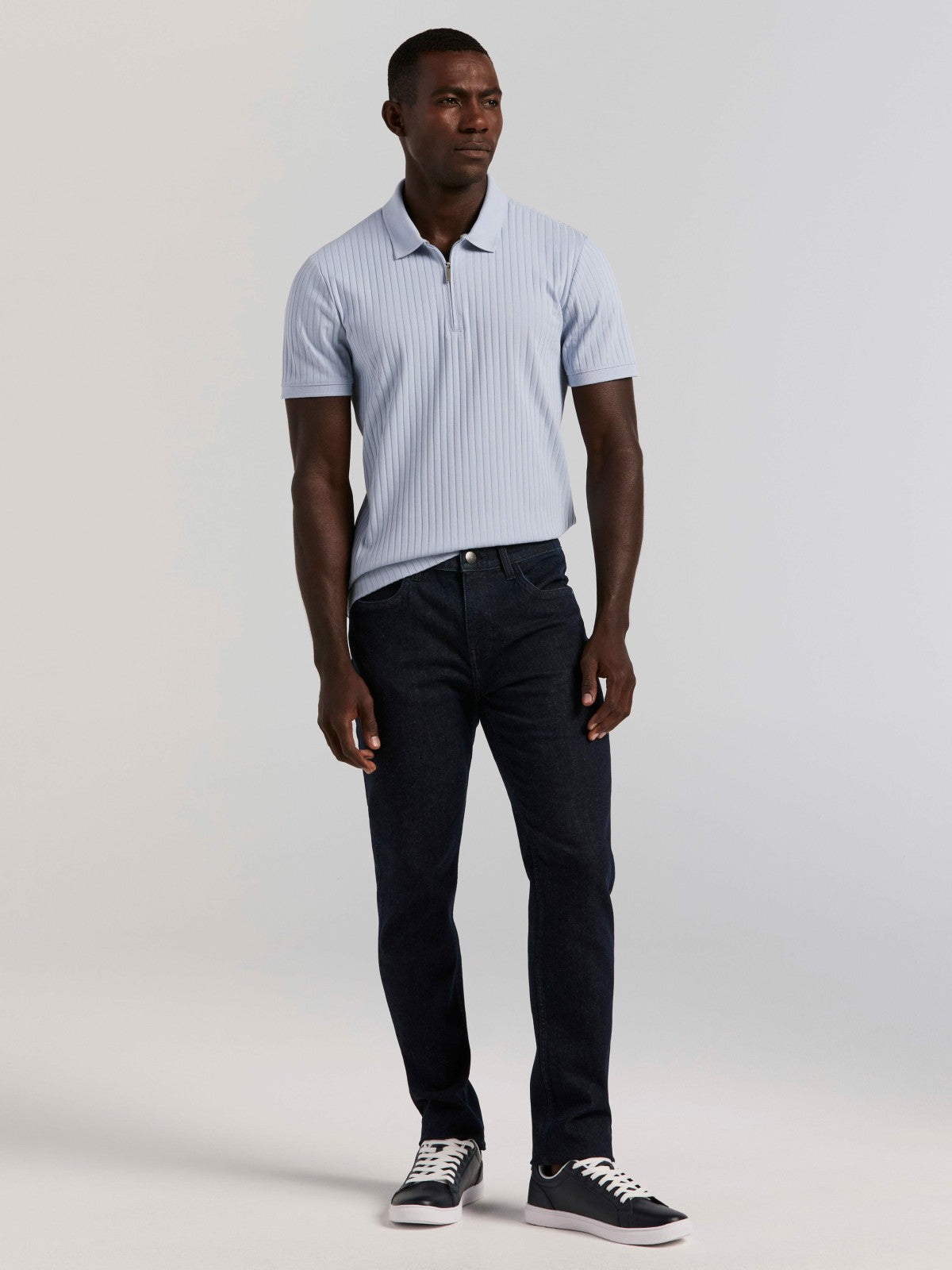 Slim Fit Indigo Rinse 5-Pocket Stretch Denim Jeans | Perry Ellis
