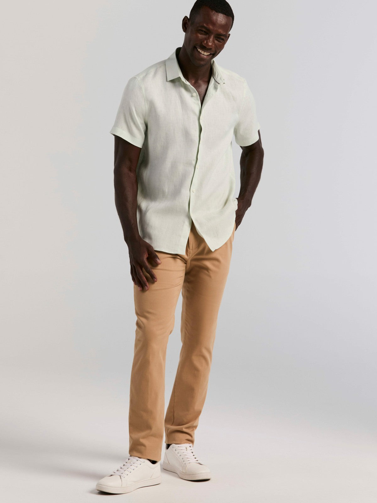 Solid Linen Shirt | Perry Ellis