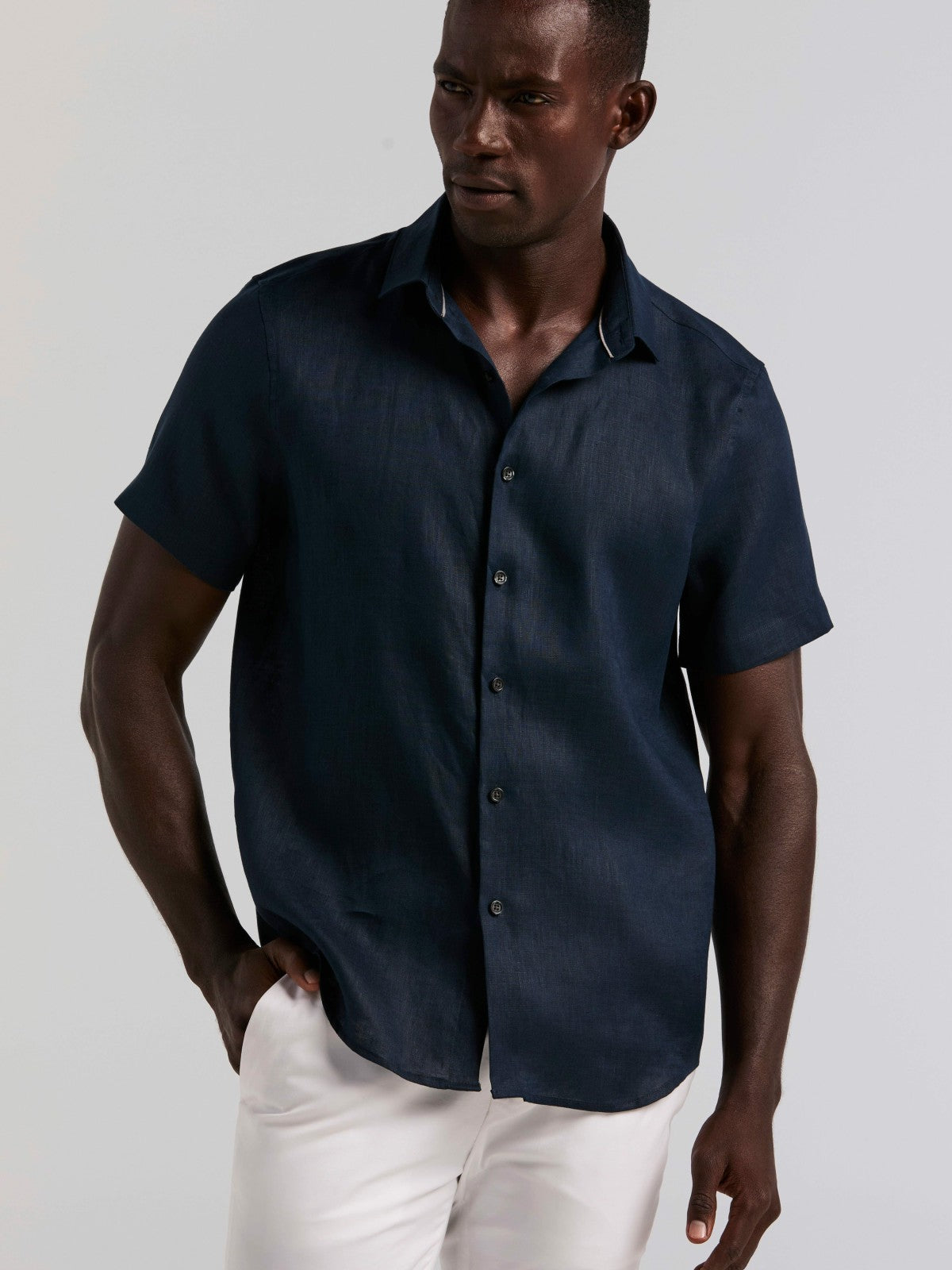 Solid Linen Shirt | Perry Ellis