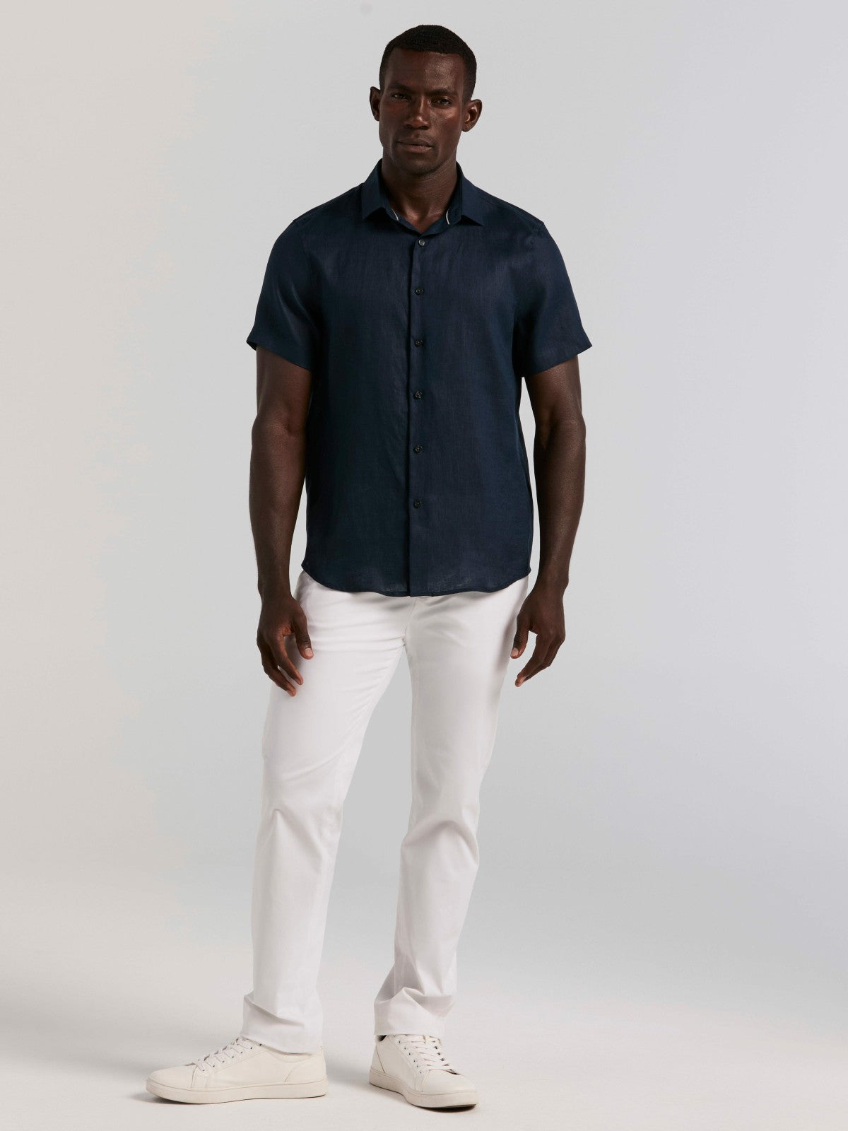 Solid Linen Shirt | Perry Ellis
