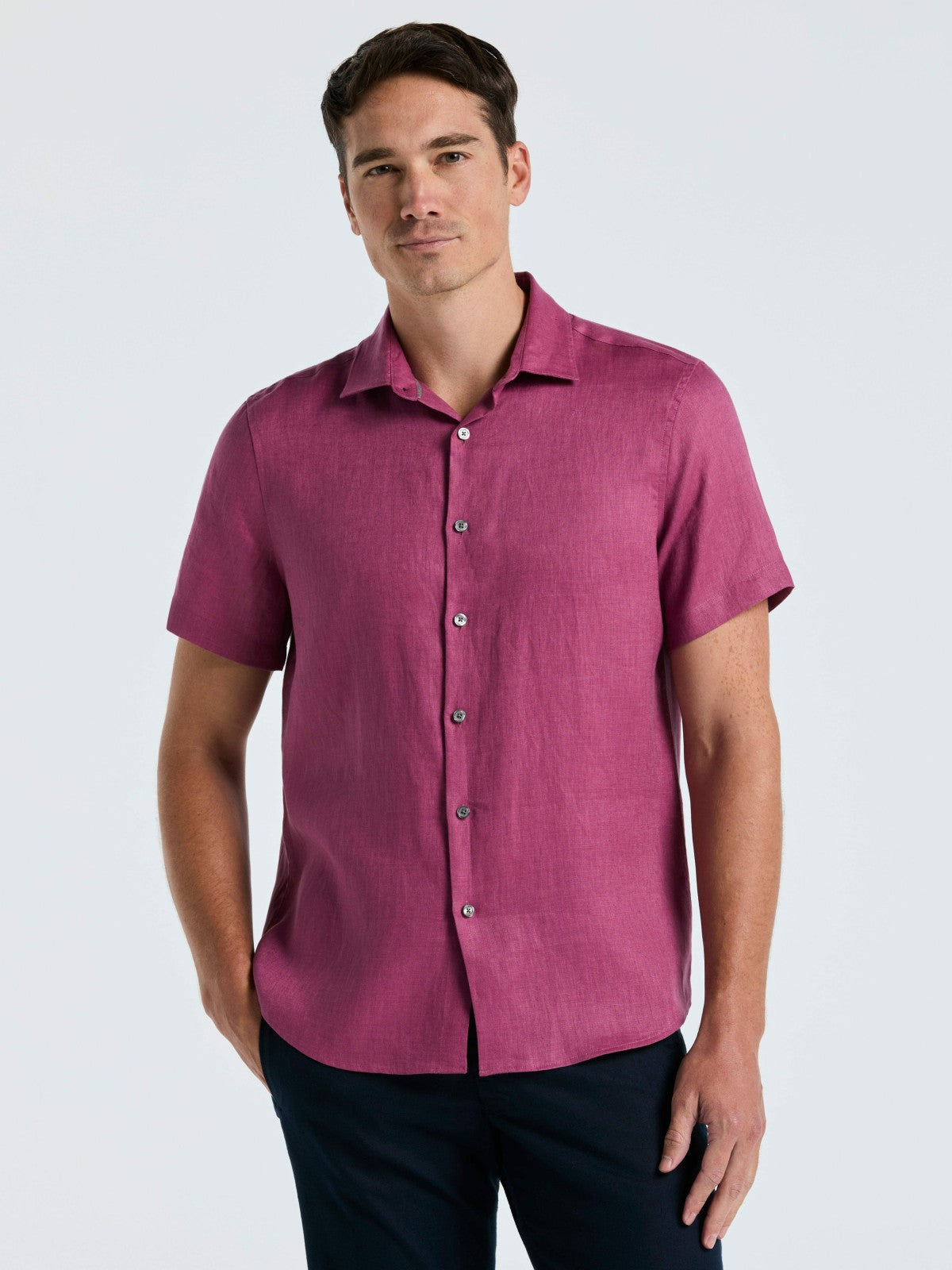 Solid Linen Shirt | Perry Ellis