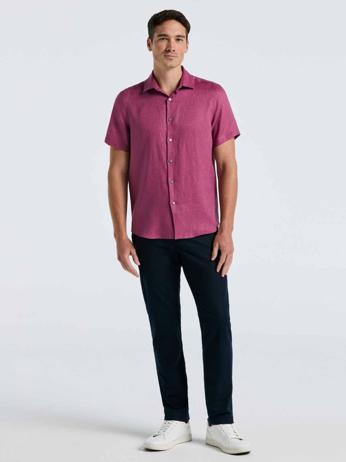 Solid Linen Shirt | Perry Ellis