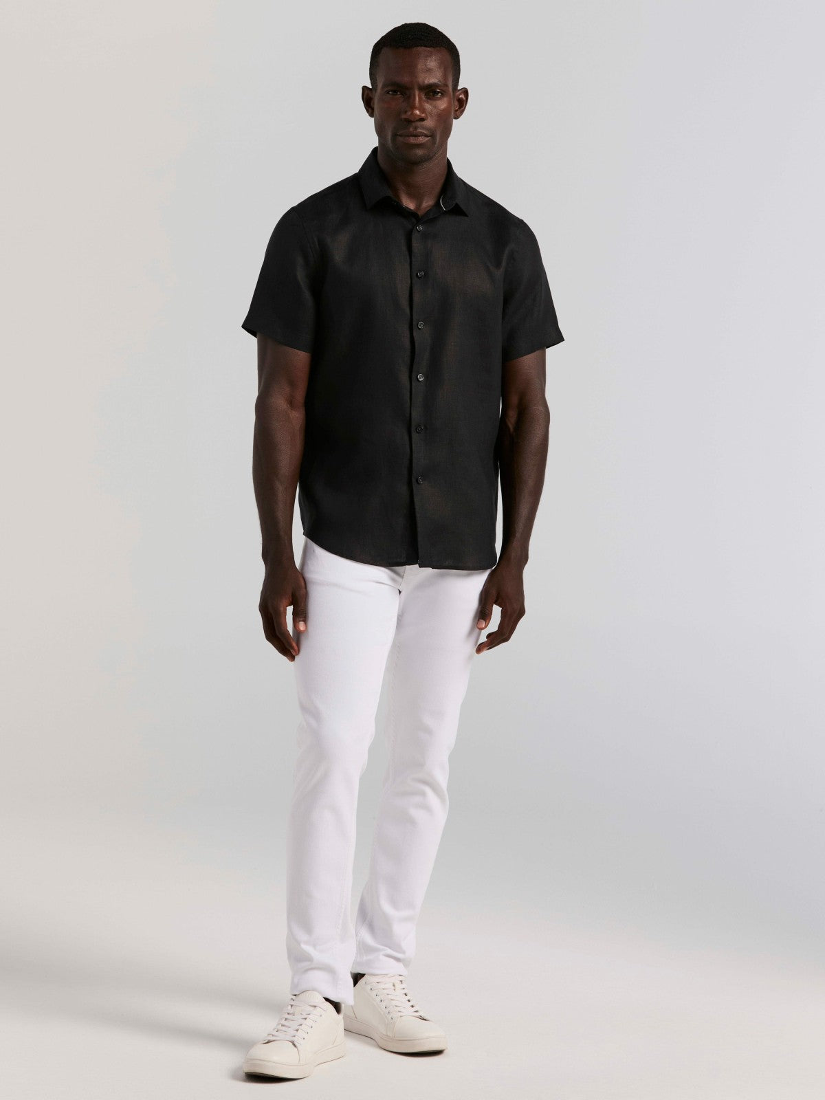 Solid Linen Shirt | Perry Ellis