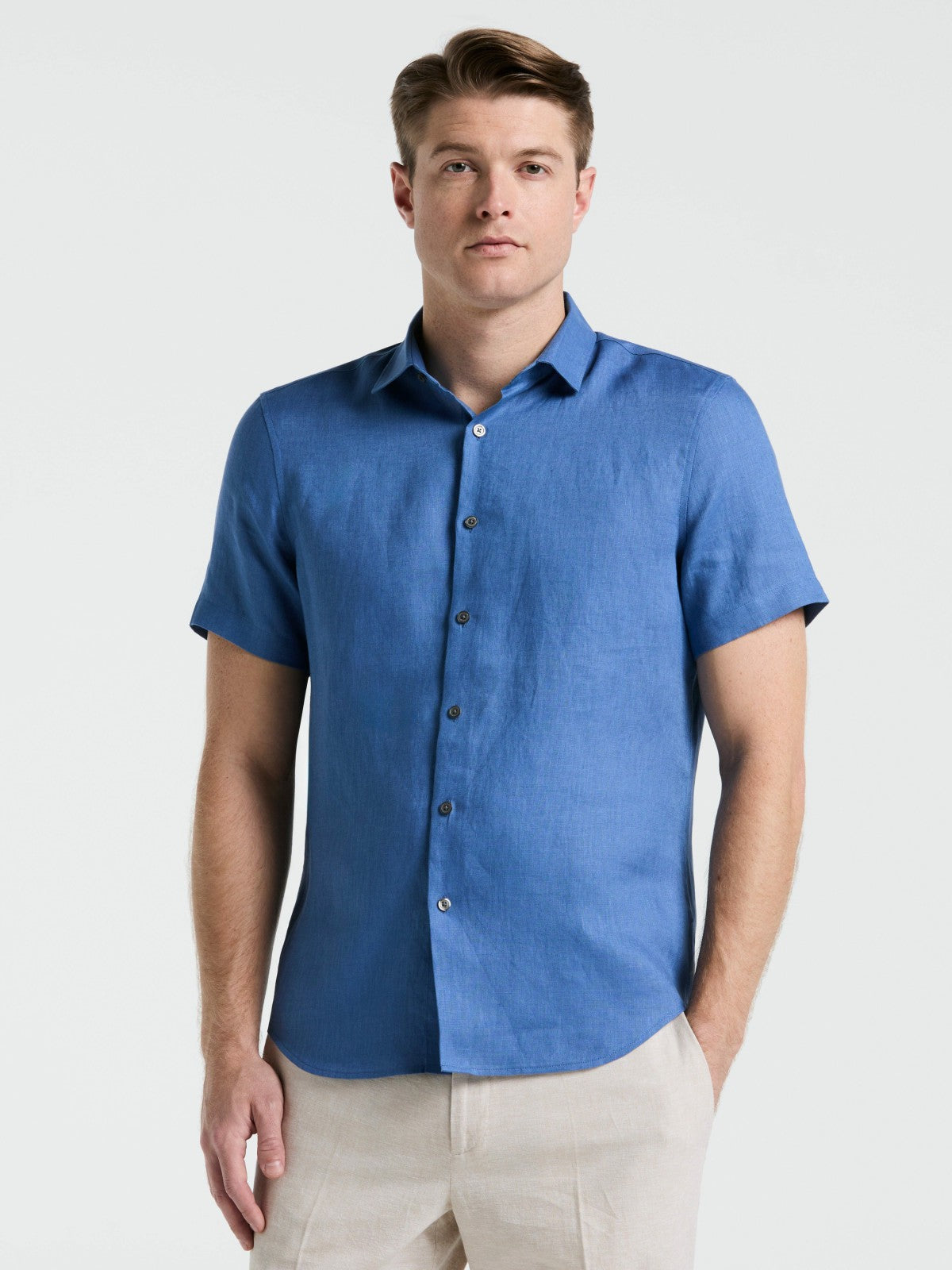 Solid Linen Shirt | Perry Ellis