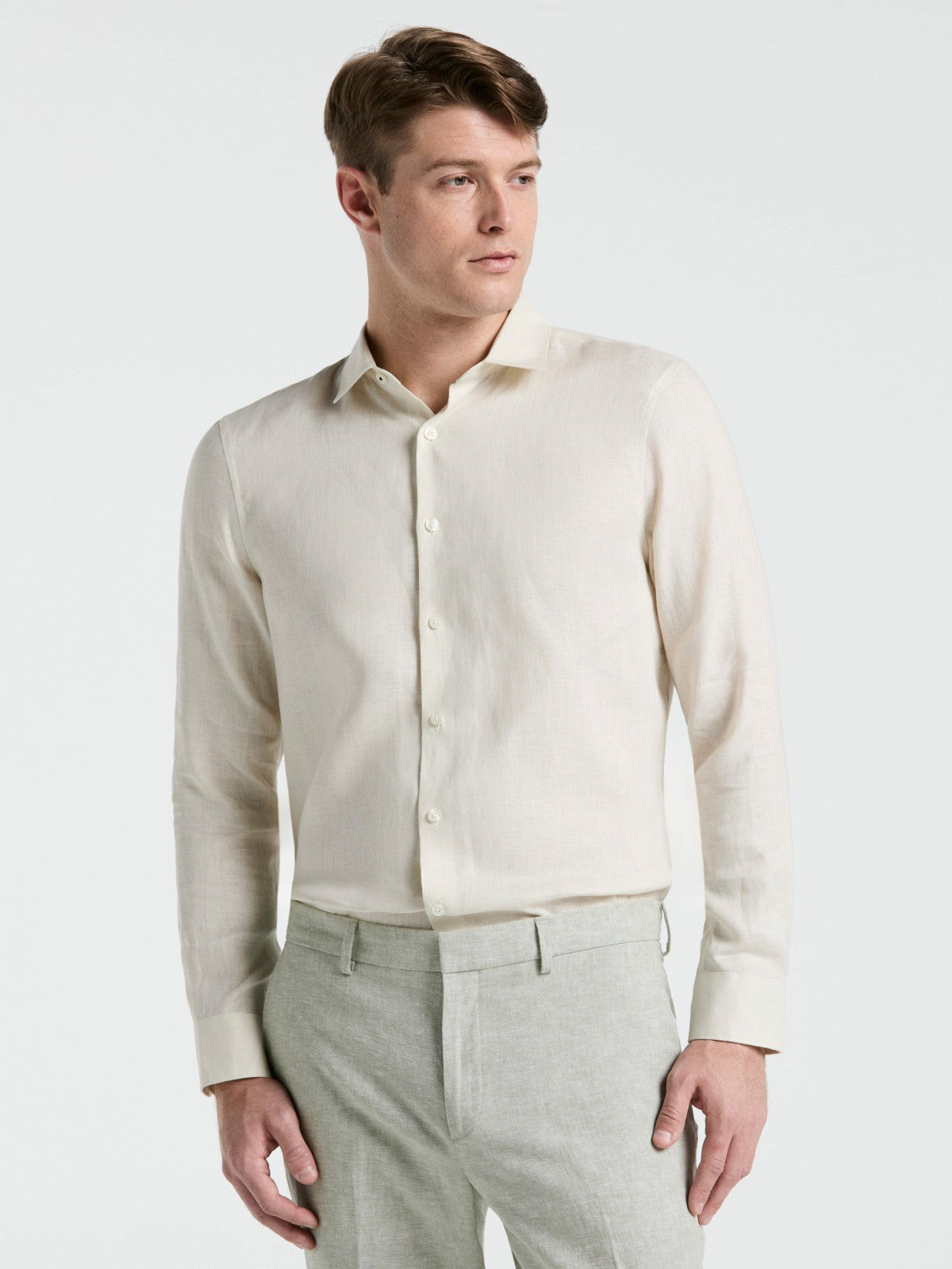 Solid Linen Shirt | Perry Ellis