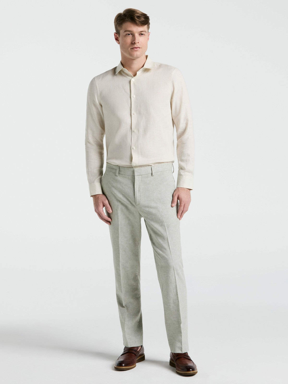 Solid Linen Shirt | Perry Ellis