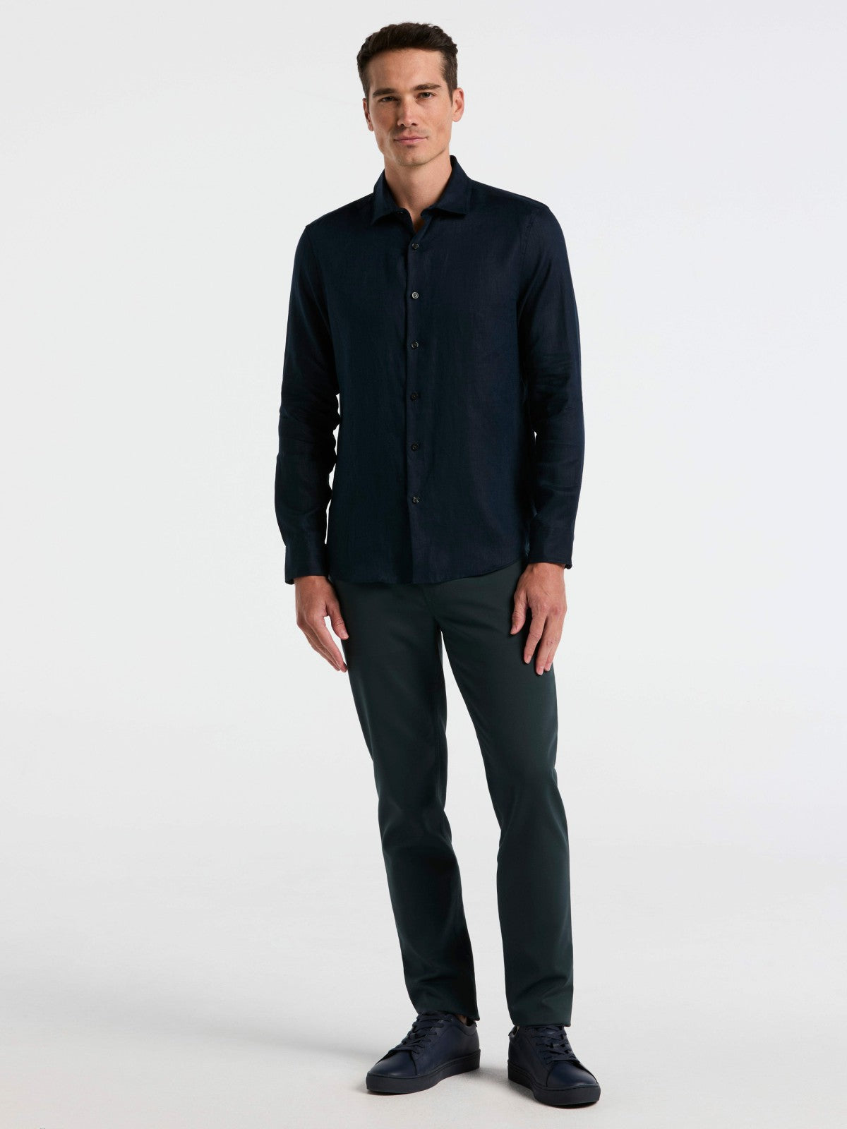 Solid Linen Shirt | Perry Ellis