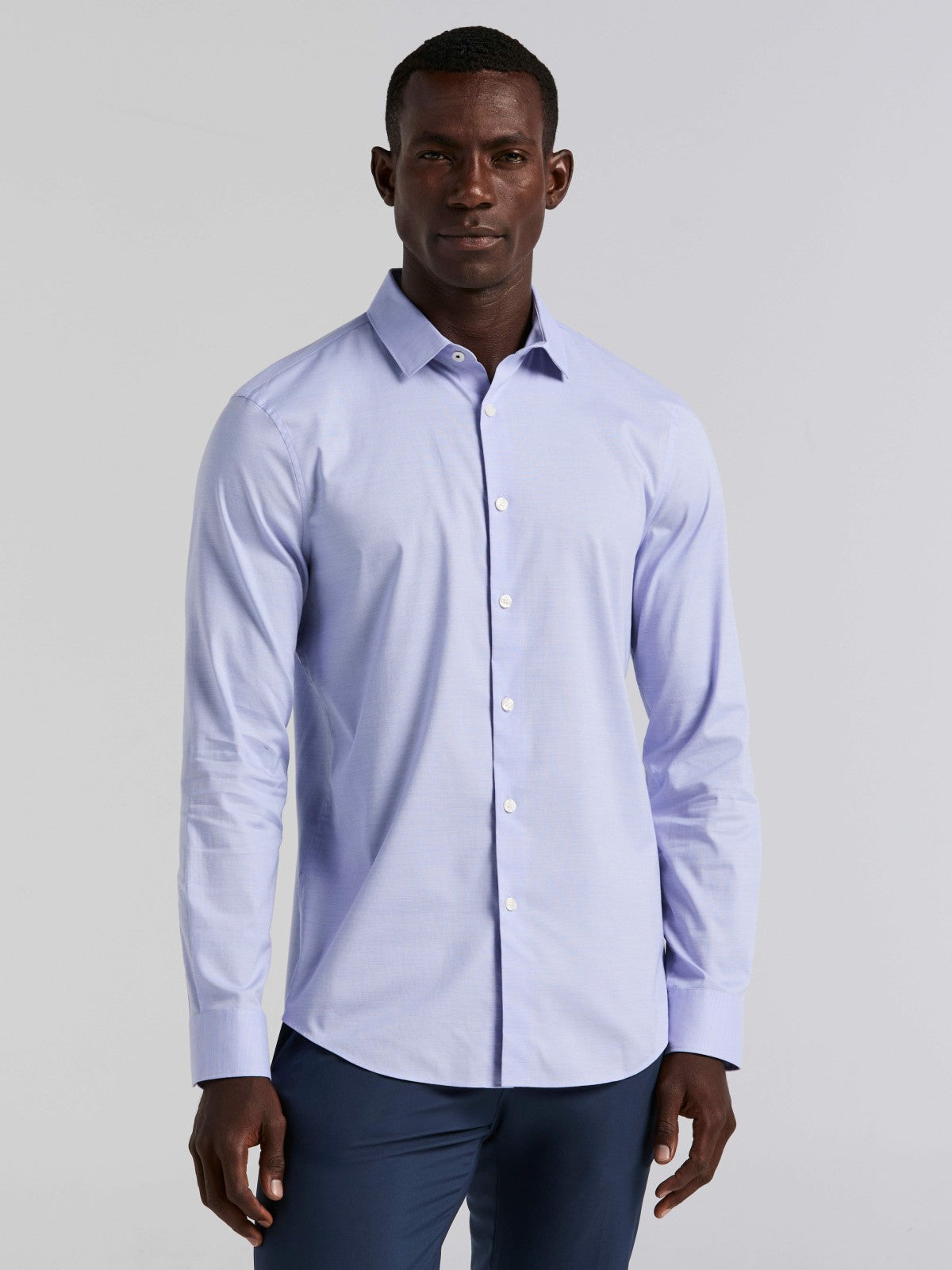 Dobby Cotton Stretch Slim Fit Shirt | Perry Ellis