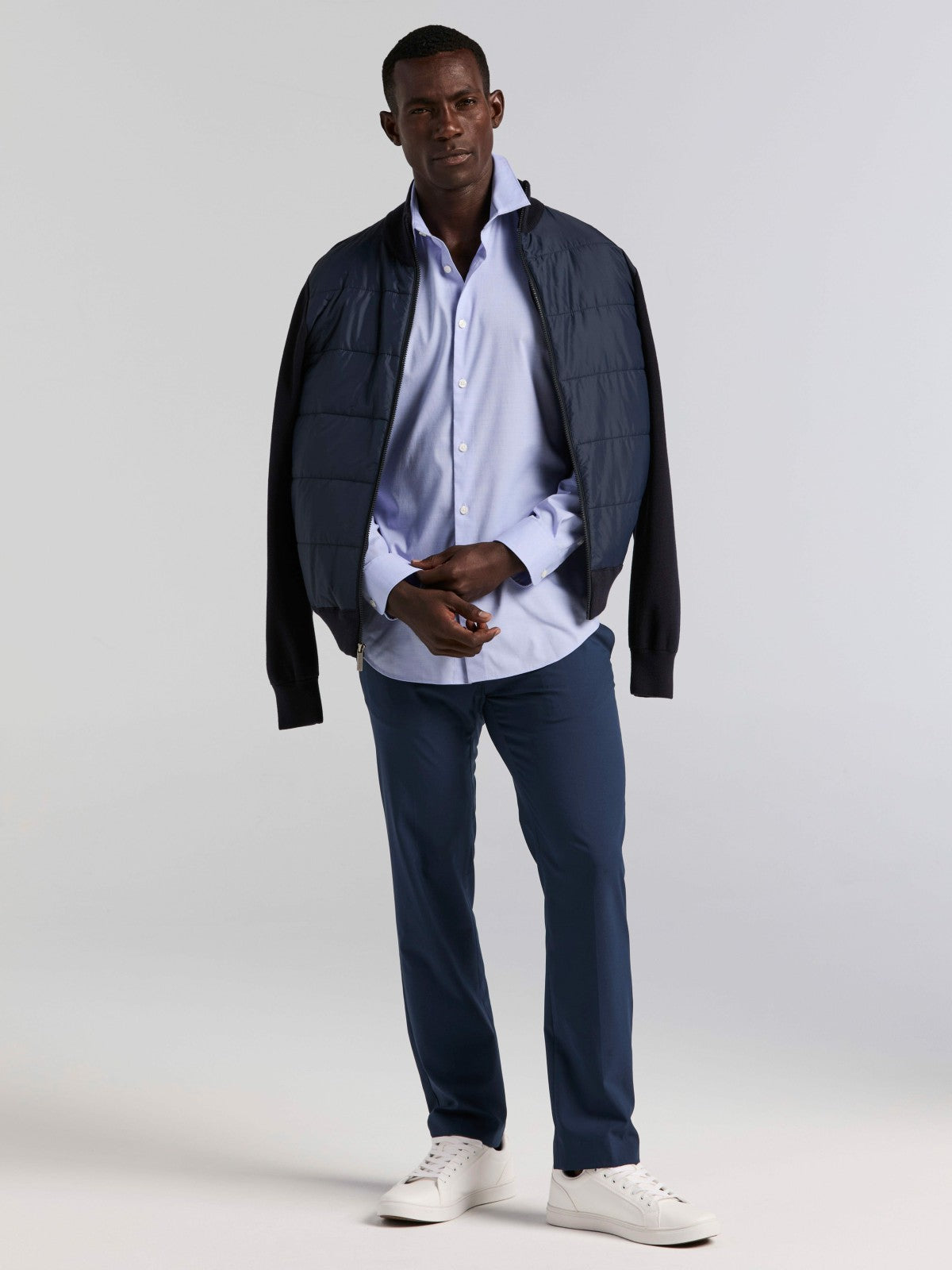 Dobby Cotton Stretch Slim Fit Shirt | Perry Ellis