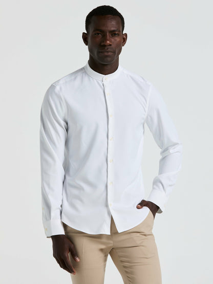 Men's Untucked Total Stretch Slim Fit Banded Collar Shirt - Perry Ellis | Perry Ellis