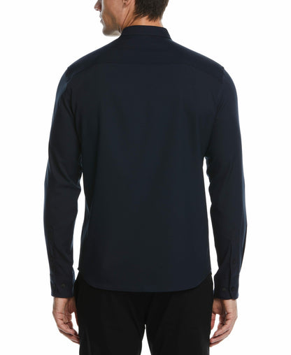 Men's Untucked Total Stretch Slim Fit Banded Collar Shirt - Perry Ellis | Perry Ellis