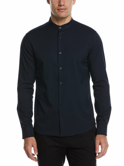 Men's Untucked Total Stretch Slim Fit Banded Collar Shirt - Perry Ellis | Perry Ellis