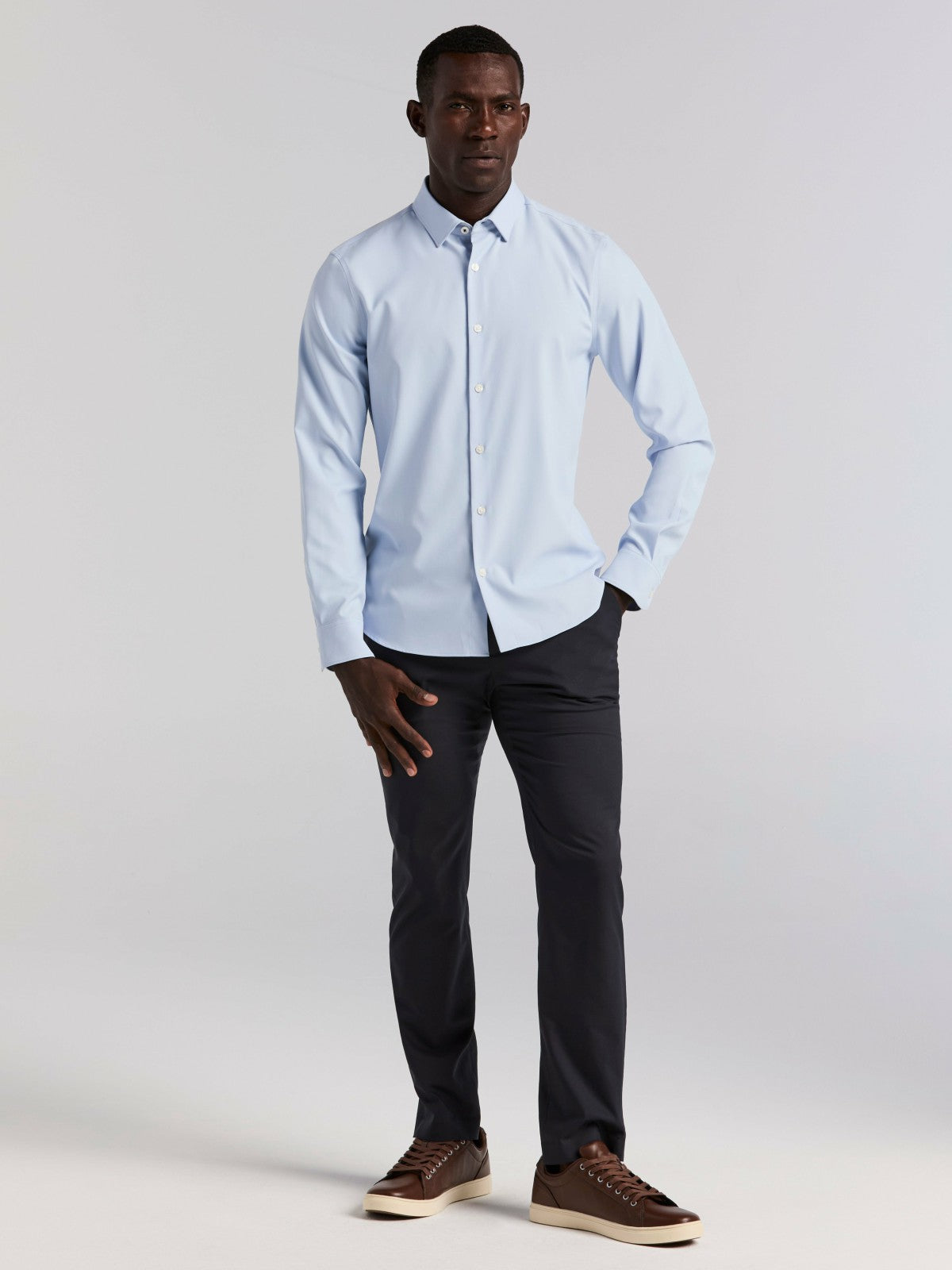 Untucked Total Stretch Slim Fit Shirt | Perry Ellis