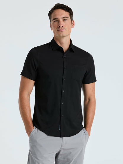 Total Stretch Slim Fit Solid Shirt | Perry Ellis