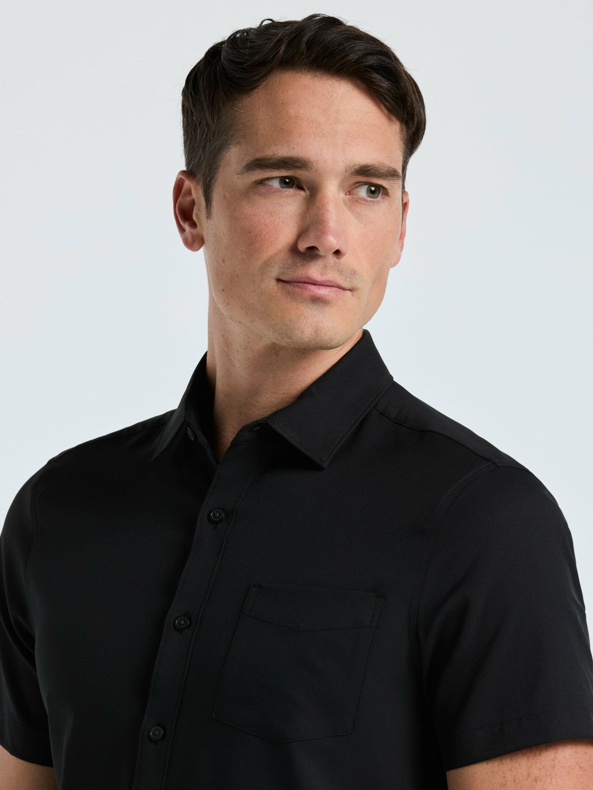 Total Stretch Slim Fit Solid Shirt | Perry Ellis