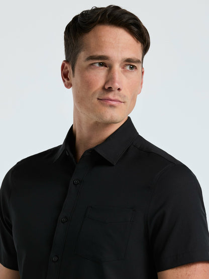 Total Stretch Slim Fit Solid Shirt | Perry Ellis