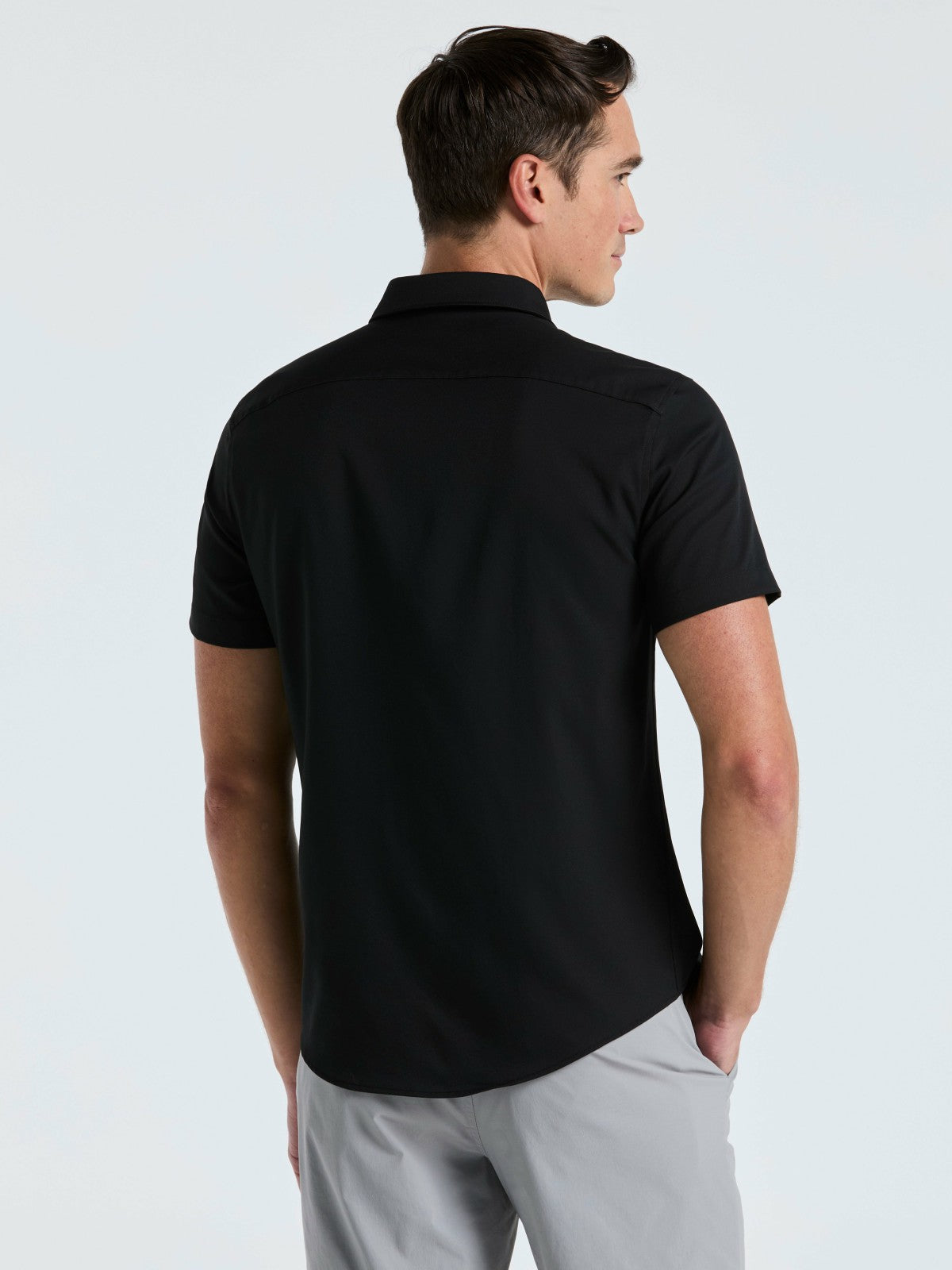 Total Stretch Slim Fit Solid Shirt | Perry Ellis