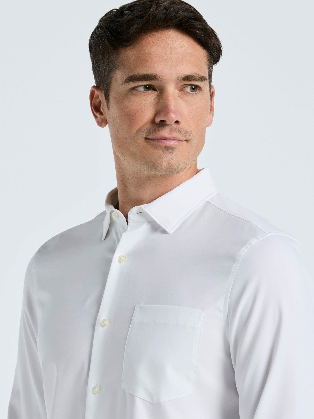 Untucked Total Stretch Slim Fit Solid Shirt | Perry Ellis