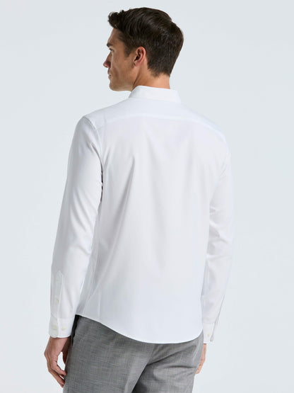 Untucked Total Stretch Slim Fit Solid Shirt | Perry Ellis